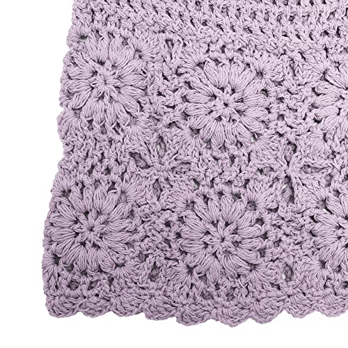 ZLYC Women Cotton Crochet Slouchy Beanie Hat Handmade Knit Summer Skull Cap | Lightweight breathable,boho casual chic look,travel photos festival party,café commute daily wear,beach concert gathering - color: Solid Purple