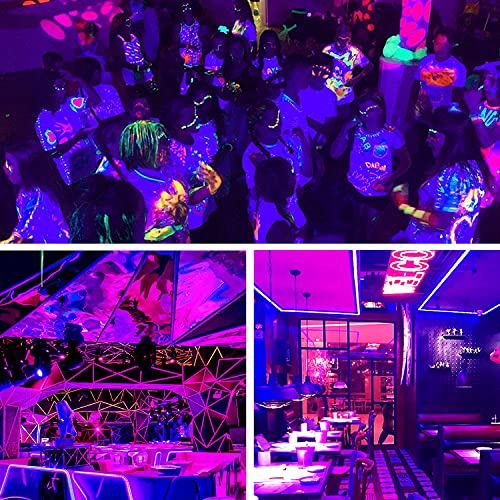 iCreating 20W Black Light Spotlight - Outdoor Black Light Spot Lights IP66 Waterproof Blacklight Spotlights 395nm Blacklight Spot Lights Strong UV Spotlight with Plug for Glow Party Halloween (2 Pack)