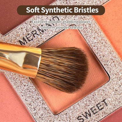 MAANGE 14-Piece Makeup Brush Set with Aluminum Ferrule- Premium Synthetic Makeup Brushes Kit Foundation Powder Brush Eye Shadow for Beginners & Professionals(Gold Coffee) - color: Gold Coffee
