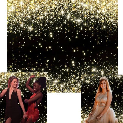 Black and Gold Backdrop 10x8ft Photo Booth Backdrops | Fabric Glitters Backdrop,Birthday,Graduation,Wedding,Prom,New Year,Retirement Party,Family Reunion,Homecoming Party - size: 10x8ft