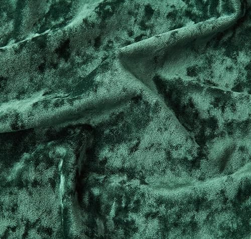 Chezmoi Collection Lux Forest Green Crushed Velvet Curtains 2 Panel Set - 84 inches Long Room Darkening Luxury Distressed Velvet Rod Pocket Window Drapes for Living Room Bedroom 50" W x 84" L - color: Forest Green