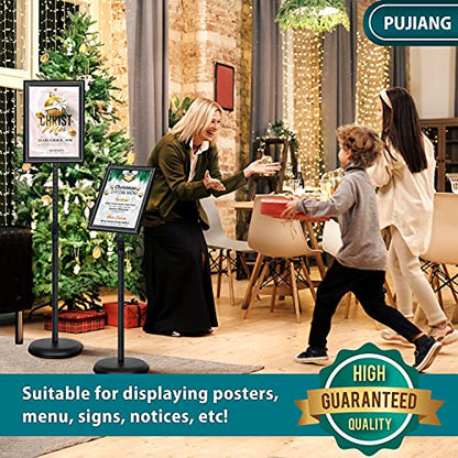 6Packs Sign Holder Stand 8.5 x 11 - Adjustable Heavy Duty Poster Sign Stands for Display 8.5 x 11 - Floor Standing Sign Holder for Vertical and Horizontal Sign Displayed(Black) - size: 8.5"x11" 6pack