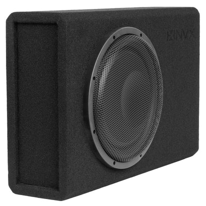 NVX 12" 1200W (350W RMS) Shallow Slot Ported Powered Subwoofer Enclosure | Built-in Amplifier, Metal Grille, Remote Bass Knob, Easy to Install in Cars & Trucks - size: Single 12"