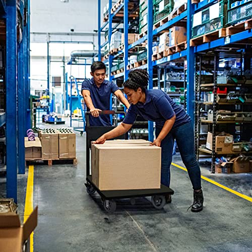 Foldable Platform Truck, 1600 LBS Push Cart with Five 6'' Wheels, 43" x 25" | Sturdy heavy duty moving dolly, flatbed hand cart with five 360° swivel 6" wheels for warehouse, garage and grocery transport - color: 1600lbs