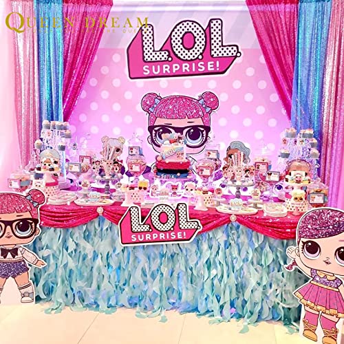 Baby Blue Sequin Backdrop 2 Panels 2FTx8FT Glitter Party Backdrop Curtains | Birthday Bridal Curtains Sparkle Photo Backdrop, Sparkly 3MM sequins with 4 inch rod pockets - color: Baby Blue, size: 2 pcs-2ftx8ft