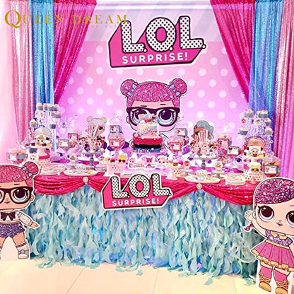 Baby Blue Sequin Backdrop 2 Panels 2FTx8FT Glitter Party Backdrop Curtains | Birthday Bridal Curtains Sparkle Photo Backdrop, Sparkly 3MM sequins with 4 inch rod pockets - color: Baby Blue, size: 2 pcs-2ftx8ft
