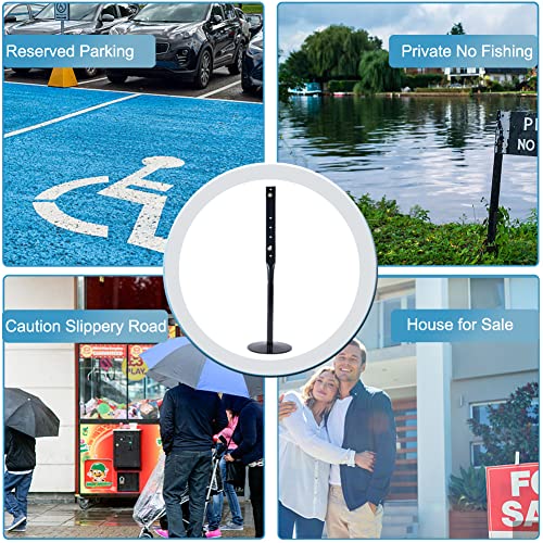 Cast Iron Sign Stand, 48 In Tall Pedestal Post, 12 In Base, Parking, Black | Outdoor metal pedestal post fits signs up to 18 x 24 in for parking, streets, businesses and driveways - size: 12"