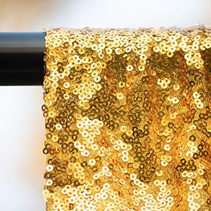 JYFLZQ Gold Sequin Backdrop Curtains for Party 2ft x 8ft 4Panel - color: Gold, size: 2 ft x 8 ft - 4 Panels