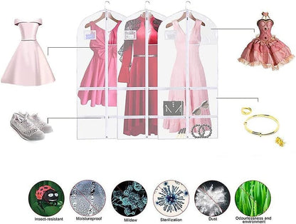 Dance Costume Garment Bag, 3 Packs Dance Garment Bag, Costume Bags For Dancers, Garment Bag for Hanging Clothes, Garment Bag for Dance Costumes,Garment Bags with Pockets for Dance - size: L: 23.6x50inch