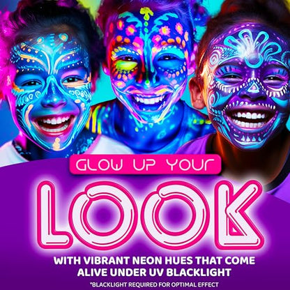 Blue Squid Face Paint Water Based Single Cake Professional Face Paint & Body Paint - Water Activated, Kids Adults Face Painting for Costume, Halloween Makeup, Cosplay - Neon Pink Face Paint 30g - color: Neon Pink