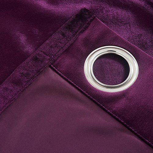 Cherry Home Set of 2 Blackout Velvet Energy Efficient Grommet Curtain Panel Drapes Lavender Purple 52Wx63L(2 Panels) Theater| Bedroom| Living Room| Hotel - color: Purple, size: 52"W x 63"L (Pack of 1)