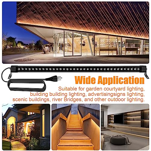 72W Outdoor Wall Washer Light,2 Pack 47.2 inch 4000K LED Wall Wash Lights Bar,IP67 Waterproof 120V LED Wall Washer Light Bar for Outdoor Indoor Building Sign, Hurches,Garden,Courtyards Lighting - size: 4000K 47Inch 2Pack