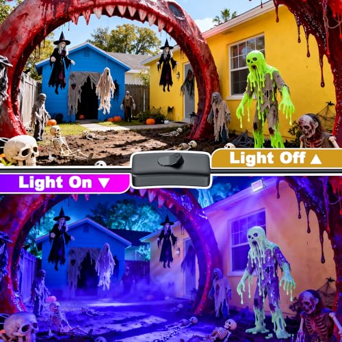 2 Pack 100W LED Black Light, Black Light Flood Light with US Plug & Switch | IP66 Waterproof BlackLight for Glow Party, Glow in The Dark, Halloween, Body Paint, Fluorescent Poster - size: L-120LED