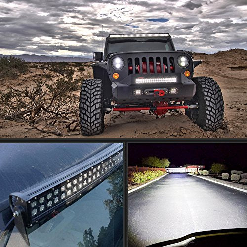 Nilight - 71013C-A 32" 180W Spot Flood Combo High Power LED Driving Lamp LED Light Bar Off Road Fog Driving Work Lights for SUV Boat Jeep Lamp,2 Years Warranty - size: 32Inch Curved 180W Light