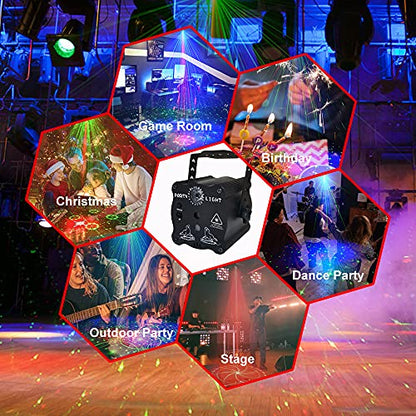2-in-1 Disco Ball Party Lights with Remote, Sound Activated LED Strobe Light for Parties, USB Powered DJ Disco Light Projector for Room Decor, Glow Party Supplies, Birthday, Christmas, Club
