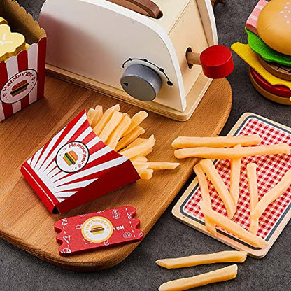 Zhanmai 30 Pieces Fake French Fries Play Food, PVC Kitchen Toy Props