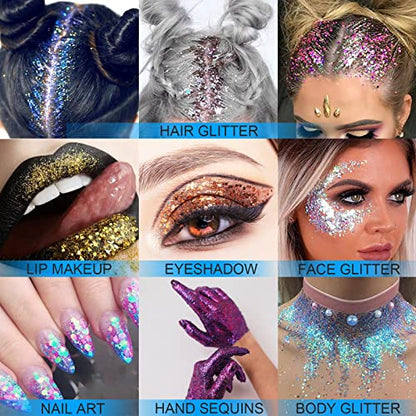 Laser White Face Body Glitter Gel, Rave Festival Outfits, 1.35 oz - color: Laser White #9
