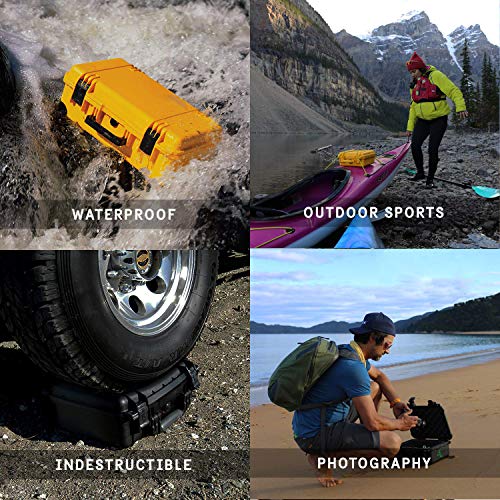 10" Small Hard Case with Customizable Foam Insert, 10.8x8.6x3.7 - Watertight Airtight Crush-Resistant Case for Pistol, Camera, Microphone & Electronics - size: Inner 9.8‘’ x 7.3'' x 3.3"