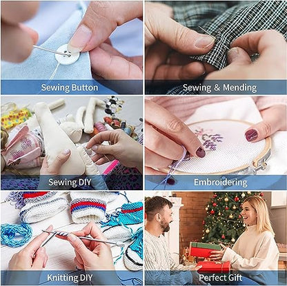 Mini Sewing Kit for Adults & Beginners, Portable Sewing Supplies with, Threads, Buttons & Seam Ripper – Travel & Home Small Sewing Kit with Thread and Needle, Valentine's Day Gift for Mom & Grandma - color: N - 74