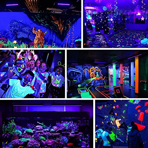 YANYCN 200W 2 Pack LED Black Light, Halloween Outdoor Blacklight Flood With Plug and Switch, IP66 Waterproof for Glow in The Dark, Party, Body Paint, Florescent, Aquarium - size: 2-Pack 200W