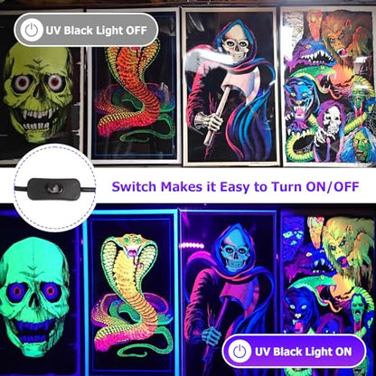 300W LED Blacklight, UV Black Lights for Glow Party, IP65 Waterproof Outdoor UV Floodlight for Black Light Party,Body Painting,Fluorescent Painting,Birthday Parties,Halloween