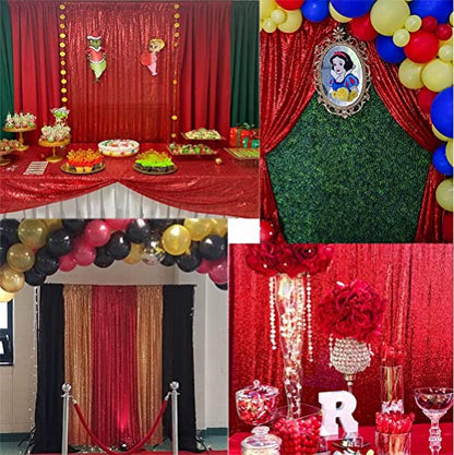 Red Sequin Backdrop Curtains Glitter Drapes 2FTx8F 2 Panels for Wedding Birthday Party Decorations Bridal Baby Shower Party Supplies Sparkly Photography Background | for Wedding Birthday Party Decorations Bridal Baby Shower Party Supplies Sparkly Photogra