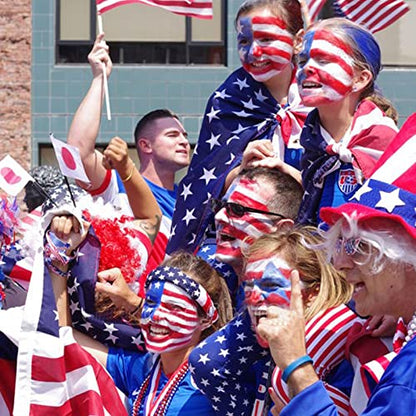 MEICOLY Red White Blue Face Body Paint Set,4th of July Accessories,4th of July Face Paint,4th of July Outfits for Women,Patriotic Independence Day Pride Face Paint with Painting Brushes and Sponges - color: White Blue Red Face Paint Kit
