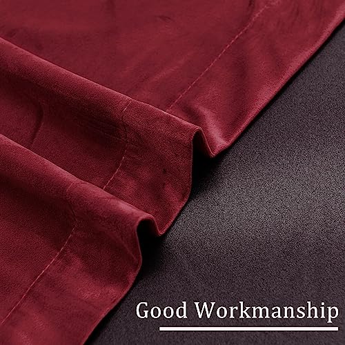 Hiasan Red Velvet Blackout Curtains 96 inches Long, 2 Panels, 42W x 96L - color: Wine Red, size: 42"W x 96"L (Pack of 2)