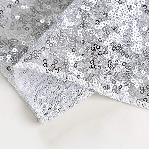 8ft x 8ft Silver Sequin Backdrop CurtainBackdrop for Wedding Birthday - color: Silver, size: 8ft x 8ft