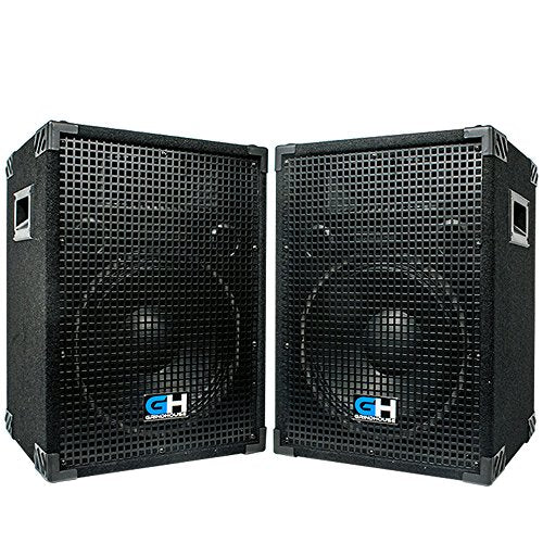 Grindhouse Speakers - GH12L-Pair - Pair of Passive 12 Inch 2-Way PA/DJ Loudspeaker Cabinets - 700 Watt each Full Range PA/DJ Band Live Sound Speaker - size: Pair