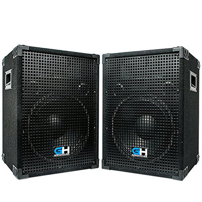 Grindhouse Speakers - GH12L-Pair - Pair of Passive 12 Inch 2-Way PA/DJ Loudspeaker Cabinets - 700 Watt each Full Range PA/DJ Band Live Sound Speaker - size: Pair