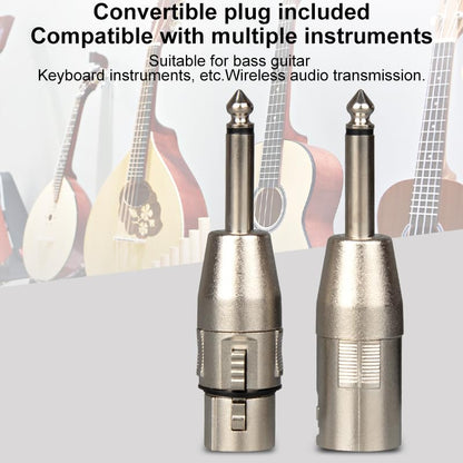 Wireless XLR Microphone Transmitter Receiver 2.4Ghz, XLR System Mic Adapter for Dynamic Microphone, Audio Mixer, Electric Guitar Bass, 48V Phantom Power for Condenser Mic, 160ft Range - size: 2.4G (1TX & 1RX)