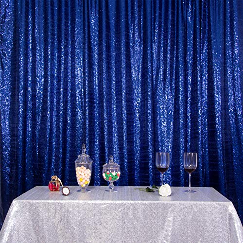 Sequin Backdrop Curtain,Glitter Non-Transparent Sequin Photography Background Backdrop Curtain for Birthday Party Wedding Festival Ceremony 6FTx8FT (Navy Blue) - color: Navy Blue, size: 6ft x 8ft