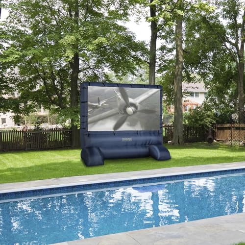 Gemmy 39127-32 Deluxe Outdoor Inflatable Movie Screen, 12-Inch Widescreen, Navy and White, 144"_Deluxe Airblown Movie Screen inflatable with storage bag (HD39127-32) - style: Outdoor Inflatable Deluxe Movie Screen