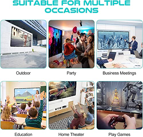Projection Screens 40 in to 100in, Movie Projector Screen 16:9 4K Rear Front Movie Screen, Wrinkle Design, Widescreen for Movie Home 1.4-2.3 Meters Viewing Distance (40 inches) - size: 40 inches