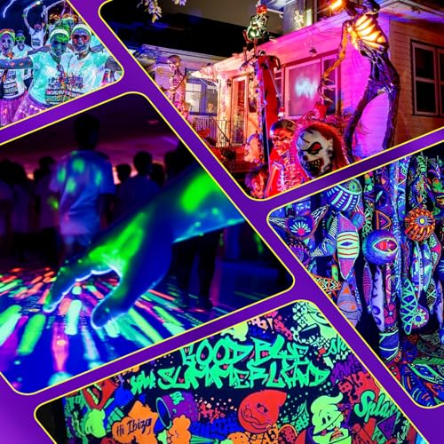 2Pack 45W Black Light, LED Blacklight Bar with 6.6ft Cord, Glow in The Dark Light Up 28x28ft, for Glow Party, Neon Decoration, Body Paint, Fluorescent Poster, Birthday, Halloween, Bedroom
