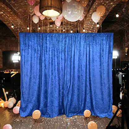AK TRADING CO. 10 feet x 10 feet Lush Velvet Backdrop Drapes Curtains Panels with Rod Pockets - Wedding Ceremony Party Home Window Decorations - Royal Blue - color: Royal