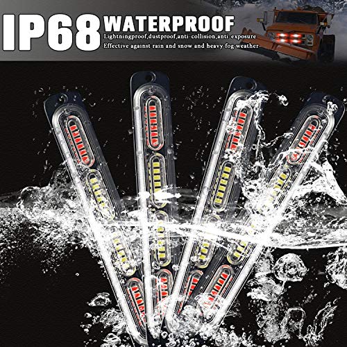 LED Emergency Strobe Light 24-LED Red White Red Flashing Warning Beacon Hazard Construction Caution Light Bar for Off Road Firefighter Vehicles Trucks SUV ATV 4-Pack - color: Red White Red