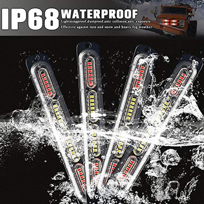 LED Emergency Strobe Light 24-LED Red White Red Flashing Warning Beacon Hazard Construction Caution Light Bar for Off Road Firefighter Vehicles Trucks SUV ATV 4-Pack - color: Red White Red