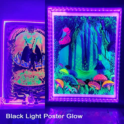 6.6FT/2M LED Black Light Strip - 120 Units LED UV Wick 395-400nm, USB DC 5V Flexible Blacklight Fixtures, 10W Blacklight Strip for Indoor Decor, Glow Poster, Bedroom, Playroom, Halloween, Dark Party