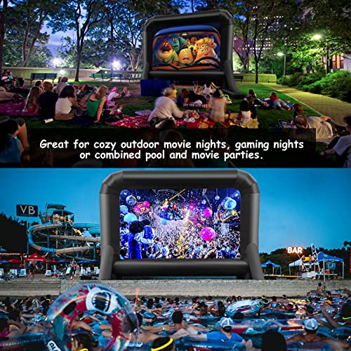 14 FT Inflatable Movie Screen Outdoor Projector Screen for Outside Backyard Movie Night Easy Setup Mega Blow Up Screen, Great for Barbecue Pool Party Outdoor Drive-in Theater - Front/Rear Projection - size: 14 FT