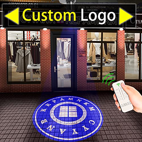 35W LED Logo GOBO Projector Ip67 Waterproof DJ Effect Light Including Free Custom Glass GOBO to Project Image for Hotel Company Store Wedding Advertising Indoor and Outdoor Use (35W)