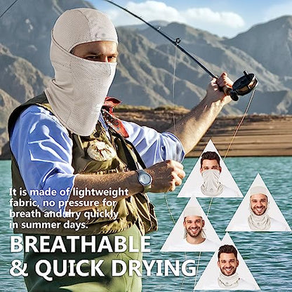 Balaclava Ski Mask, Sun Protection Breathable Face Cover Men Women - color: Beige