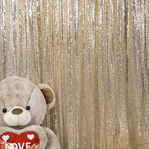 JYFLZQ Champagne Sequin Backdrop Curtains for Party 2ft x 8ft 4Panel - color: Champagne, size: 2 ft x 8 ft - 4 Panels