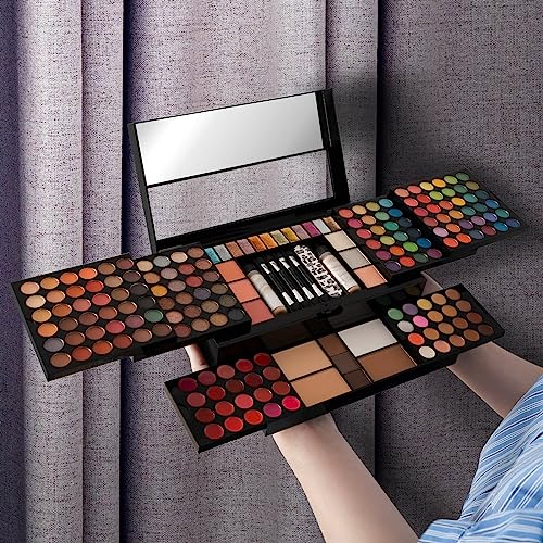 187 Colors Professional Makeup Palette - All-in-One Kit With Eye Shadows, Lipsticks, Mascara, Foundations, Blushes, Brow Pencils, Nail File - Makeup Gift Set for Women and Girls - color: 007 Set