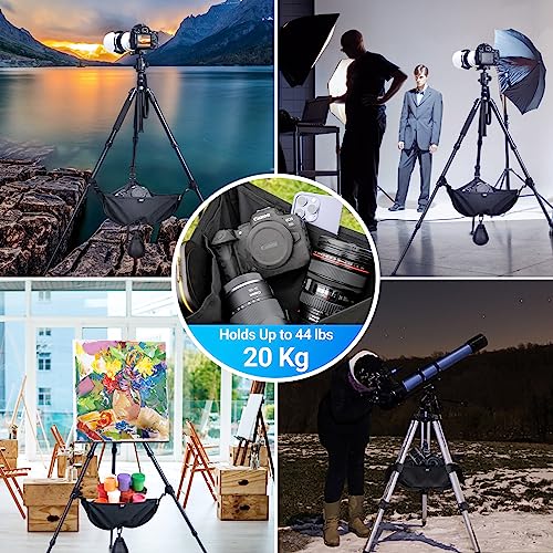 JJC Tripod Weights Stone Bag, Heavy Duty Weighted Sand Bags for Tripod Easel Light Stand Photography Astrophotography Paintings, Tripods Rock Bag with Adjustable Buckles & 9 Extra Pockets