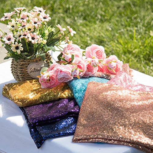 JYFLZQ Gold Sequin Backdrop Curtains for Party 2ft x 8ft 4Panel - color: Gold, size: 2 ft x 8 ft - 4 Panels