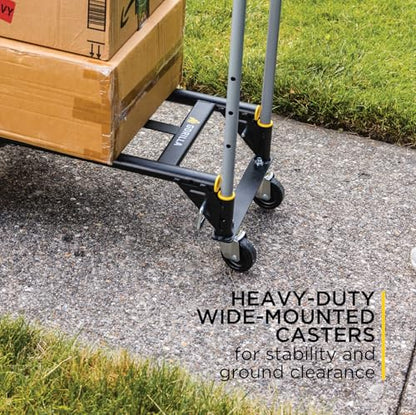 Gorilla Heavy Duty Convertible Steel Hand Truck, 600 lb Capacity | Convertible steel hand truck for movers who need both an upright dolly and a flatbed rolling platform cart on the job.