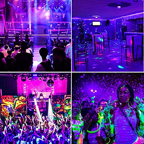 iCreating 100W Black Lights for Glow Party - Indoor Large High Power Black Light Flood Light 395nm UV Blacklight Floodlight Purple Blacklight Spotlight Fluorescent UV Lights for Halloween (2 Pack)
