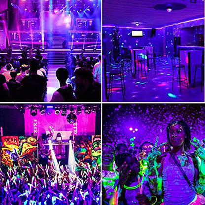 iCreating 100W Black Lights for Glow Party - Indoor Large High Power Black Light Flood Light 395nm UV Blacklight Floodlight Purple Blacklight Spotlight Fluorescent UV Lights for Halloween (2 Pack)